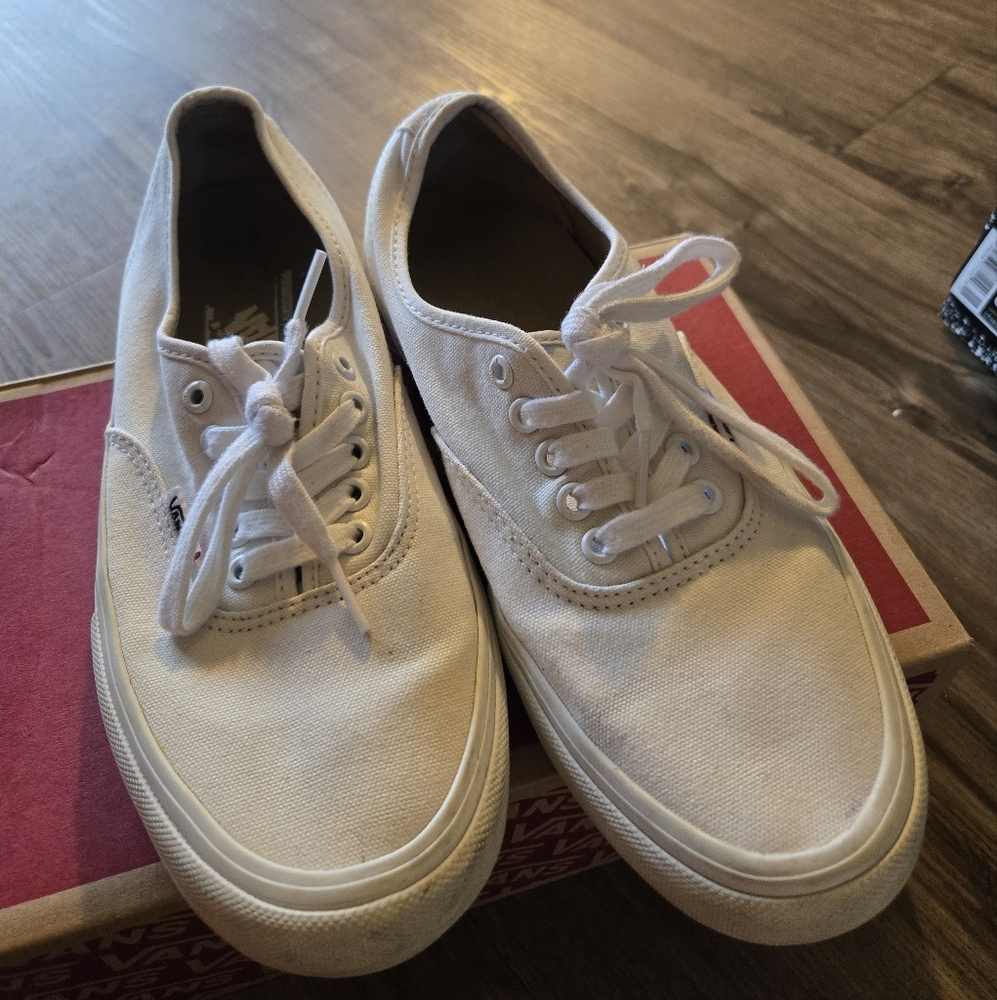 Vans Men's Classic White Canvas Sneakers